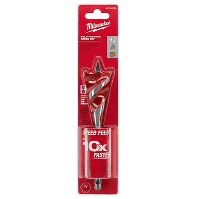 Milwaukee 48-13-0108 Speed Feed Wood Boring Drill Bit, 1-1/4 x 6 In.