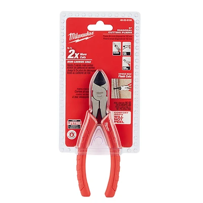 Milwaukee 48-22-6106 Diagonal Cutting Pliers, 6 In., Comfort Grip