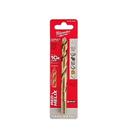 Milwaukee 48-89-2323 Red Helix Cobalt Drill Bit, 13/32 In., 5.12 In. OAL