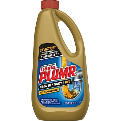 Liquid-Plumr 00243 Professional Strength Drain Opener, Gel, 32 Oz.
