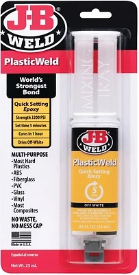 J-B Weld PlasticWeld Quick Setting Epoxy Syringe, 25 ml