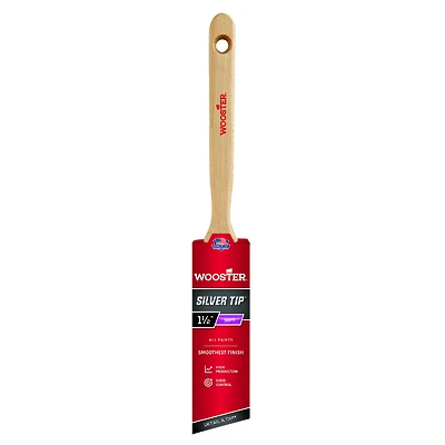 Wooster 5221-1 1/2 Silver Tip Angle Sash Paint Brush, 1.5-In.