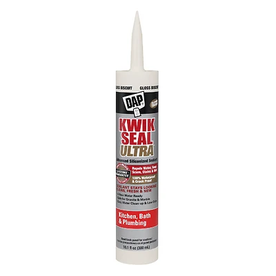 Kwik Seal Ultra Premium Silicone Kitchen & Bath Sealant, Bisque, 10.1-oz.