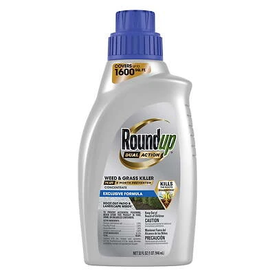Roundup 5376906 Concentrated Weed and Grass Killer, Liquid, 32 oz