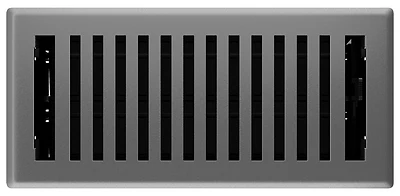 Signature Series Floor Register, Gray Granite Montezuma, Steel, 4 x 10 In.