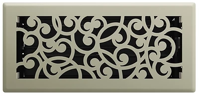 Signature Series Floor Register, Satin Nickel Wonderland, Steel, 4 x 10 In.