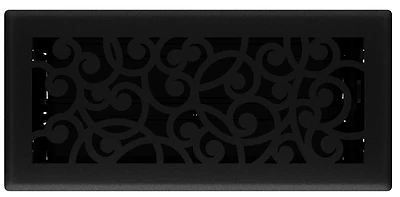 Signature Series Floor Register, Black Iron Wonderland, Steel, 4 x 10 In.