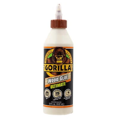 Gorilla 104406 Extra Strength Glue, Natural Wood, 18 oz Bottle