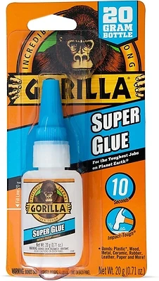 Gorilla 7400202 Super Glue, Impact-Tough, Clear, 25 g