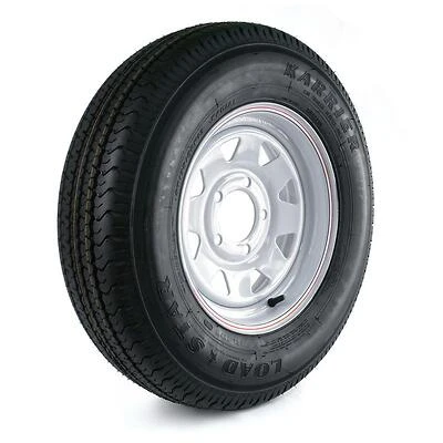Loadstar Karrier Radial Trailer Tire & 5-Hole Custom Spoke Wheel (5/4.5), 175/80R-13 LRC