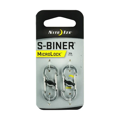 Nite Ize LSBM-11-2R3 S-Biner MicroLock, Stainless Steel Carabiner, 2-Pk.
