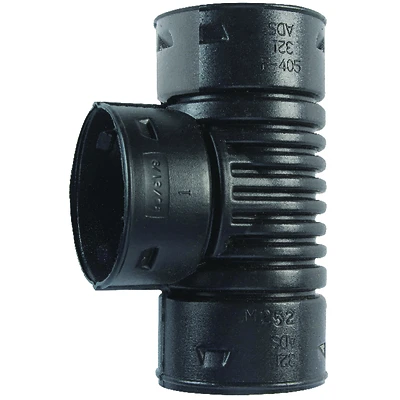 ADS FCT0B030000 Drain Tube Pipe Tee, 3 in, PVC
