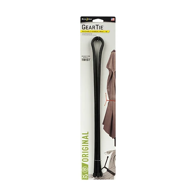 Nite Ize GT32-01-2R3 Gear Tie Reusable Rubber Twist Tie, Black, 32-In., 2-Pk.