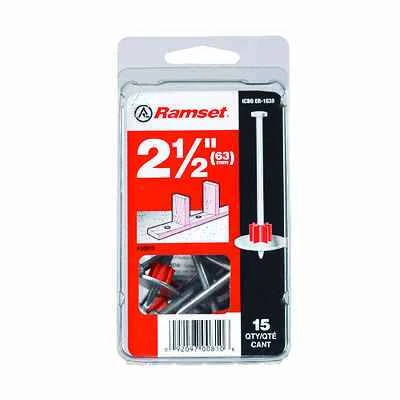Ramset 00810 Washered Pin, 0.145 in Dia, 7/8 in Washer, 15-Pk