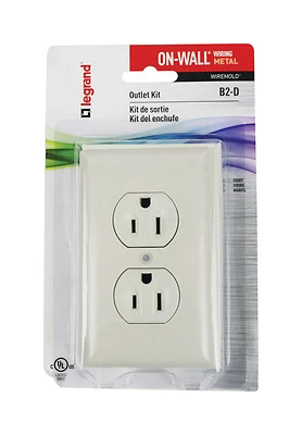 Legrand Wiremold B2-D Duplex Outlet Kit, 15A, Ivory