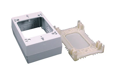 Wiremold CordMate II C53 Datacom Box, 1-Gang, Plastic, White, Wall Mounting