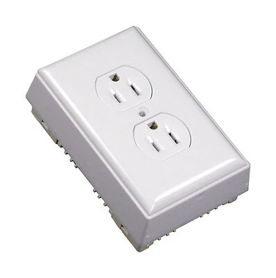 Wiremold NMW2D Duplex Outlet Kit, White, 15 A