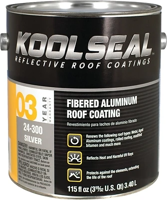 Ks0024300-16 Fibered Aluminum Roof Coating - 3 Year Warranty - Pack Of 4