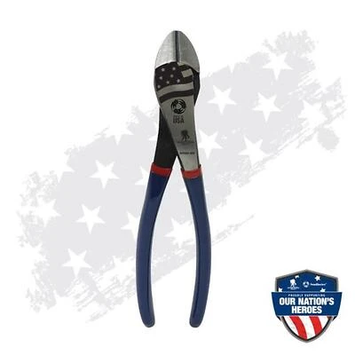 Wounded Warrior 8 In. High-leverage Angled Head Diagonal Cutting Pliers, Model 67038340