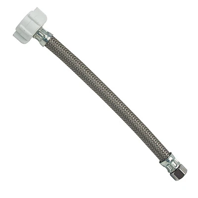 Toilet Water Supply Line, 3/8 Compression x 7/8 Fill Valve x 9-In.