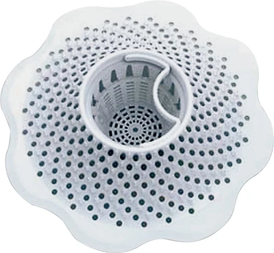 Standard Size Pvc Lift Out Tub Drain Strainer - 5 In. White Plastic