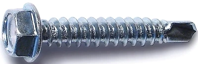 Midwest Fastener 10277 Hex Washer Self-Drilling Screws, #8 x 1 In, Zinc, 80 Pk