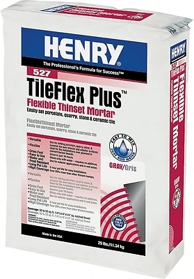 Henry 527 TileFlex Plus Thin-Set Mortar, Gray, 25 Lb.