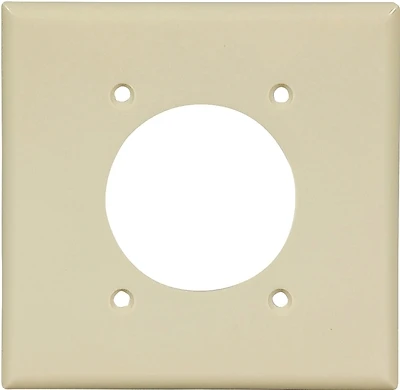 2168v-box 2-gang Receptacle Wall Plate, 2 Inch, Ivory Finish