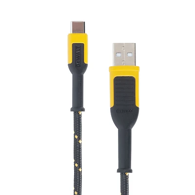 DeWalt 131 1349 DW2 USB-A to USB-C Braided Charging Cable, Kevlar, 10-Ft.