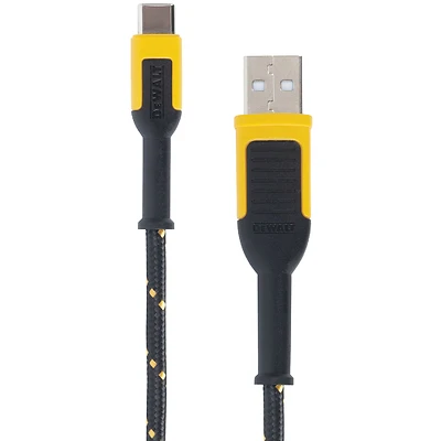 DeWalt 131 1348 DW2 USB-A to USB-C Charging Cable, Kevlar Fiber, 6-Ft.