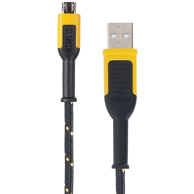 DeWalt 131 1322 DW2 Braided Micro USB Charging Cable, Kevlar, 6-Ft.