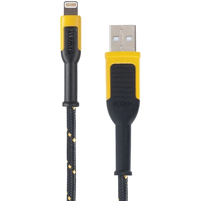 DeWalt 131 1325 DW2 Braided Lightning Charging Cable, Kevlar Fiber, 6-Ft.