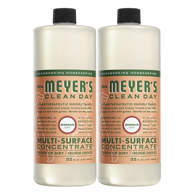 Mrs. Meyer's 13440 Multi-Surface Concentrate Cleaner, Geranium, 32 oz