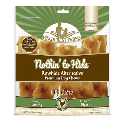 Fieldcrest Farms Nothin' to Hide Chicken Chips Dog Chew, 240 Gram, Count of 8