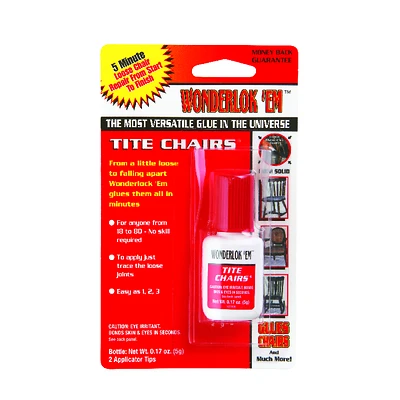 Wonderlok 'em W2082 Tite Chair Glue, 5 g Bottle