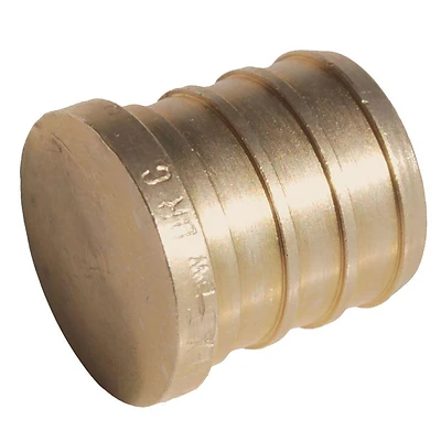 Barb Insert Pipe Plug, Lead-Free Brass, 3/4 In.