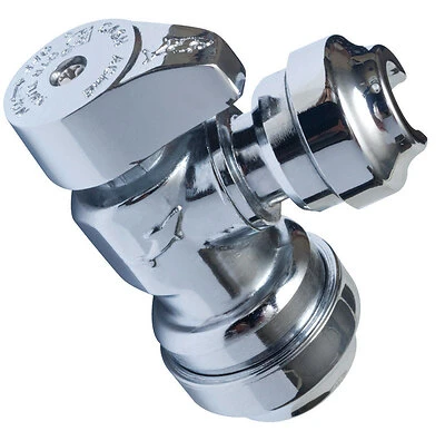 SharkBite 23048-0000LF Angle Stop Valve, 1/2 x 1/4 x 3/8 In., Push-Fit Brass