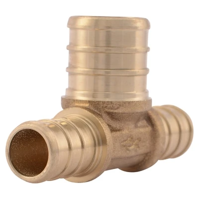 PEX Pipe Tee, Lead-Free Brass, 1/2 x 1/2 x 3/4 In. Barb