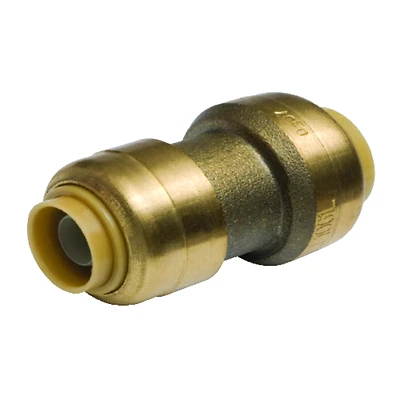 SharkBite U009LFA Reducing Pipe Coupling, Push-Fit, 3/8 x 1/2 In., Brass