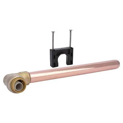 Copper Pipe Push-Fit Stubout Elbow, 1/2 x 8 In.
