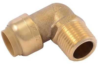 1/2 In. X 1/2 In. Push-to-connect Mnpt Brass Elbow 90 Degree