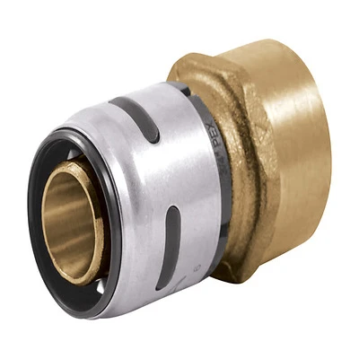 SharkBite EvoPEX Push-Fit Adapter, 3/4 In Push x FNPT, Brass