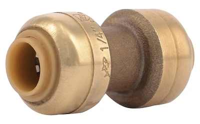 SharkBite U004LFA Push-Fit Brass Coupling, 1/4 x 1/4 In., Lead Free