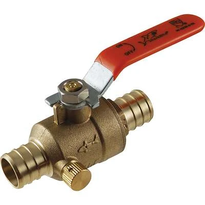 SharkBite Ball Valve With Drain, Lead Free, 1/2 x 1/2 In. Brass Barb