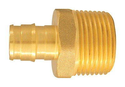 Apollo Brass PEX-A Insert Fitting, MIP Adapter, 1/2 In. x 3/4 In.