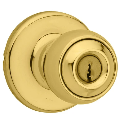 Kwikset Polo Keyed Entry Knob, Polished Brass, Model 400P 3 CP K6