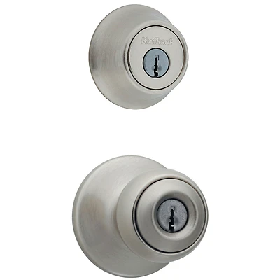 Kwikset 690P 15 CP K6 Polo Knob & Deadbolt Combo Lockset, Satin Nickel