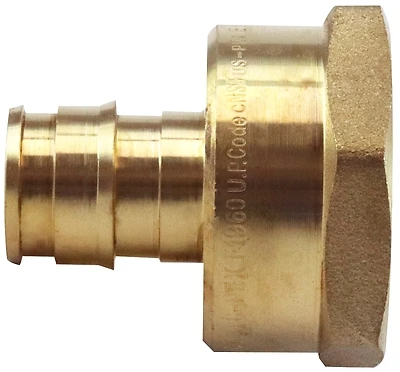 Apollo EPXFA1234 Brass PEX Adapter, Lead-Free, 1/2 In. Barb x 3/4 In. FNPT