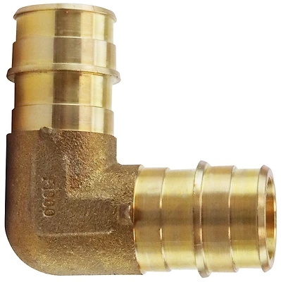 Apollo EPXE3434 PEX-A Brass 90-Degree Elbow Fitting, 3/4 In. Barb
