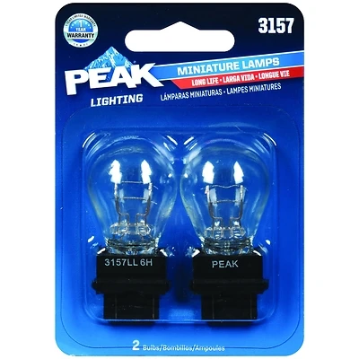 Peak 3157LL-BPP Mini Automotive Bulb, 12.8V, Long Life, 2-Pack